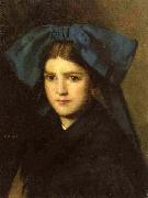 Jean-Jacques Henner, Portrait of a Young Girl with a Bow in Her Hair